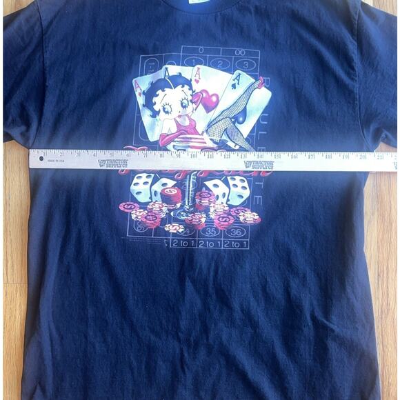VTG Betty Boop T Shirt Mens Large Black Lady Luck Dice Vegas Y2K Alstyle Apparel - Picture 6 of 10